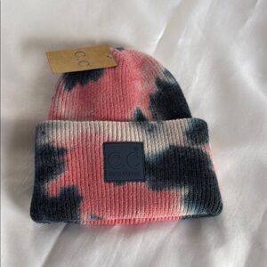 C.C Kids Tie-Dye Beanie - Pink and Black